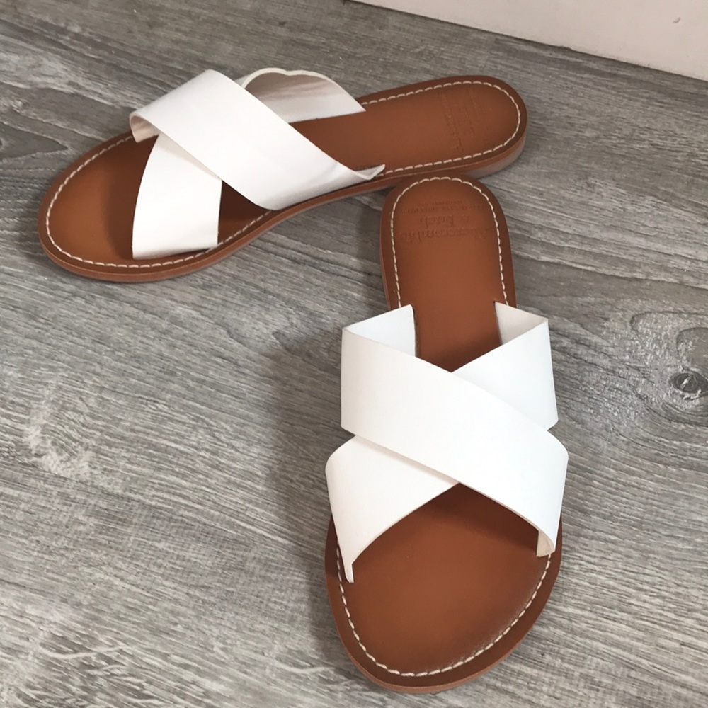 White Abercrombie sandals